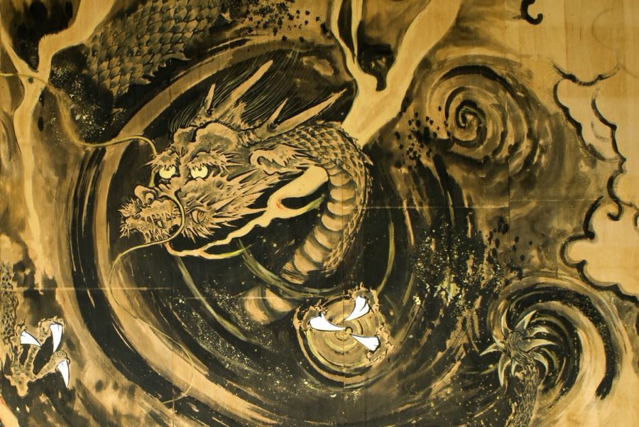 月海豪澄(げっかいごうちょう)法師作の本堂天井に描かれた大龍画