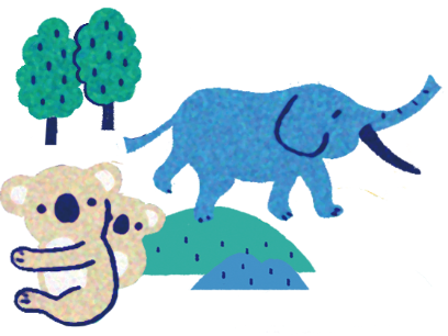 動物園の動物たちのイラスト